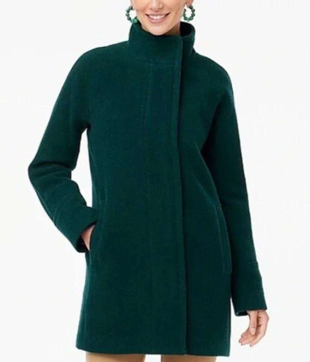 J. Crew City Coat Dark Forest Green AB945 Size 6